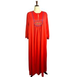 VTG Lane Bryant Nylon Nightie Nightgown Gown House Dress red Women’s Size 2X